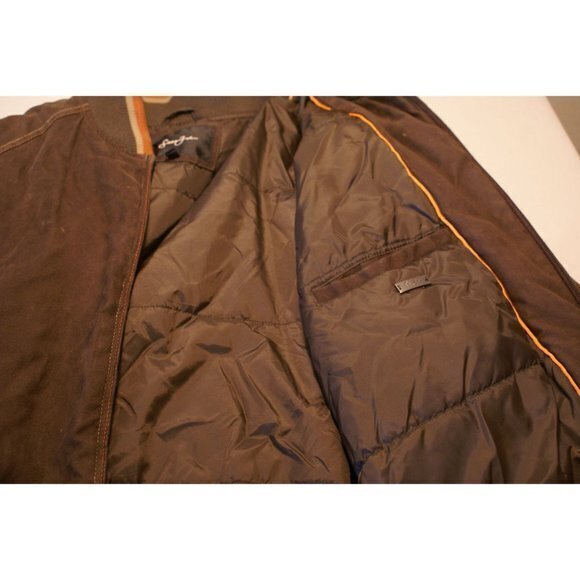 Men's Sean‎ John Faux Suede Bomber Jacket Long Sleeve Size XL - Picture 9 of 12